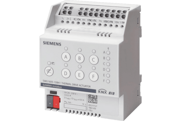 Siemens KNX actionneur pour servo-moteur, 6 x AC 24/230 V - 5WG1605-1DB41